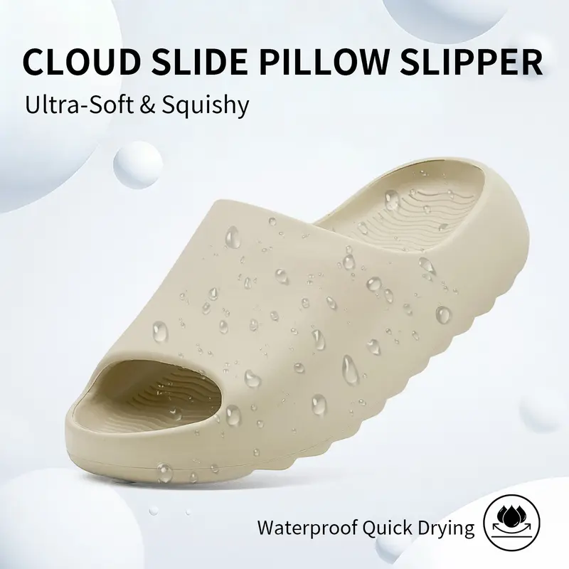 Rosyclo Cloud Slides - Women's & Men's Lightweight Slipper Shoe, Ultra Soft Home Pillow Footwear, Non-Slip Waterproof Beach Slippers (Lightweight Design for Easy Support)