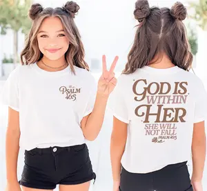 God Is Within Her Psalm 46:5 Shirt , Faith-Based Gift for Women, Christian Streetwear, Religious Cozy Tee, Christian Bible Verse Shirt