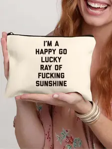 Letter Pattern Makeup Bag, Zipper Makeup Bag, Travel Makeup Finishing Bag, Unisex Toiletry Bag, Makeup Organizer Pouch, Cosmetic Pouch, Suitable for Everyone