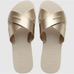 Aqua Metallic Sandal - Beige