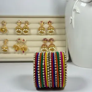 Desi Bangles for Kids - Colorful Bangles with Striped Design, Ideal for Kids' Accessories, Perfect for Celebrating Cultural Festivals