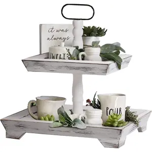 Tiered Tray Stand 2 Tiered Tray for Decors