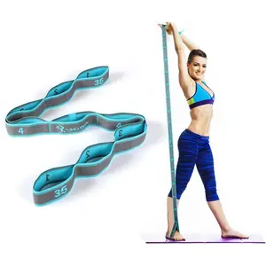 Stretch Strap, Elastic Yoga Stretching Strap, Multi-Loop for Physical Therapy, Pilates, Yoga, Dance & Gymnastics Exercise and Flexible Pilates Stretch Band