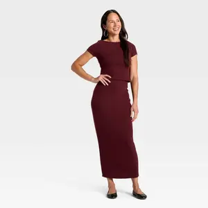 Women's Knit Ribbed Maxi Pencil Skirt - Universal Thread
