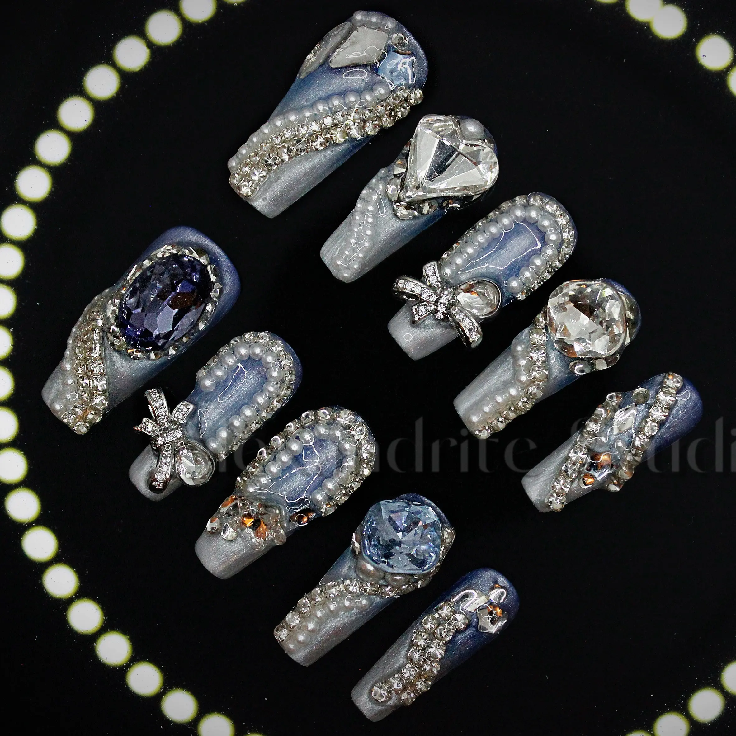 Alexandrite Studio Press On Nails ---Heart of the Ocean