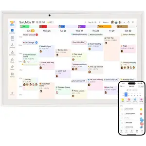 Digital Calendar 10.1'' WiFi  Family Calendar,Sync with ,  & Outlook,Touchscreen Interactive Chore Chart & Cloud Photo Frame,Wall Mounted Family  Center, Ideal  for Mom Dad (No Subscription Fees)
