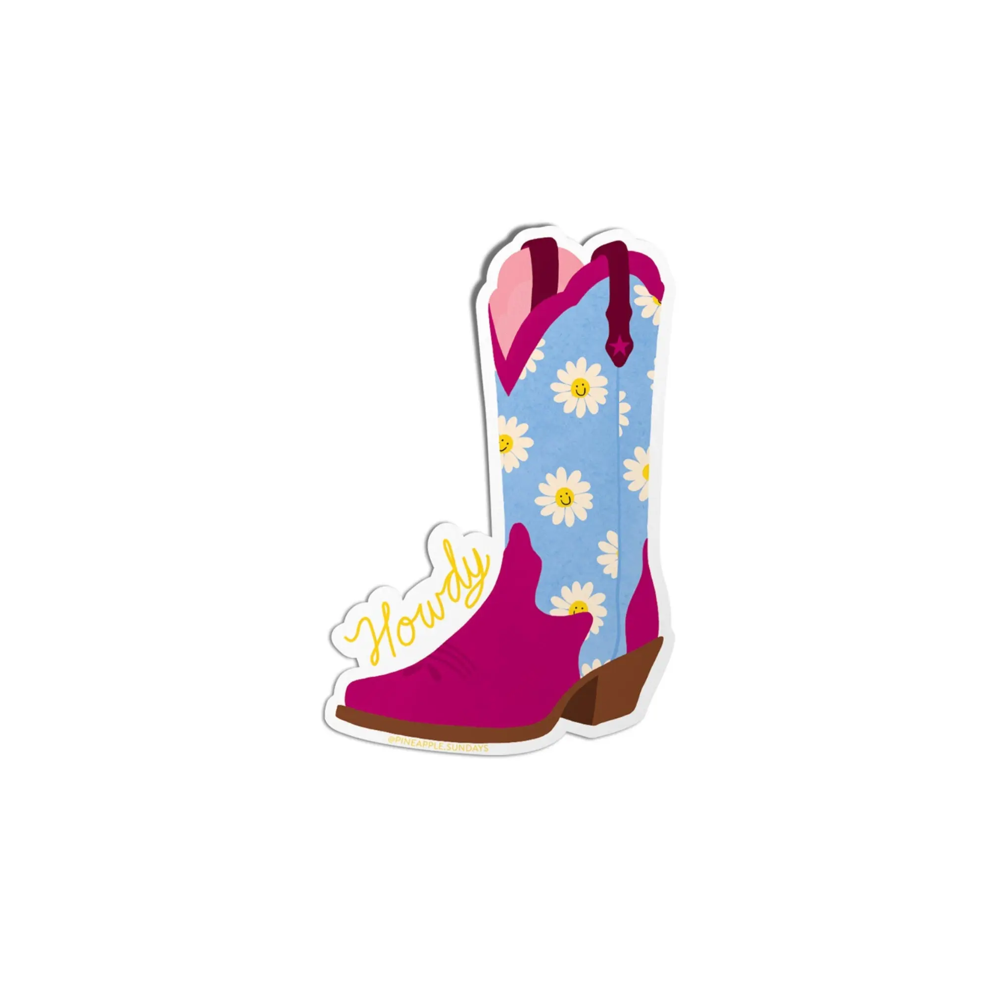 Howdy Floral Boot Sticker