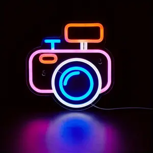 USB-Powered Camera LED Neon Sign - Vintage Camera Design , USB Plug-and-Play Decoration for Home, Wedding, Party, Photo Studio - No Batteries Needed, Easy Installation, Home Decor, Retro Lighting, Durable Constructio