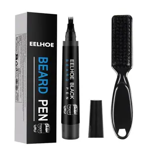 Beard Pen Filler Kit for Men - Waterproof & Sweat-Proof Long-Lasting Oil Wax Base - Natural Finish for Beard Eyebrow & Scalp
