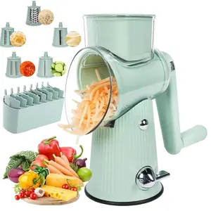 Manual Vegetable Chopper, 1 Set Multifunctional Vegetable Slicer, Rotating Vegetable Cutter, Kitchen Fruit Cutter, Home Kitchen Utensils & Gadgets