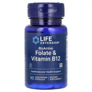Life Extension BioActive, Folate & Vitamin B12, 90 Vegetarian Capsules