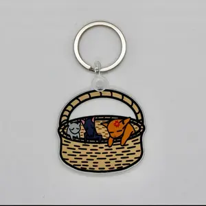 Animal Basket Acrylic Keychain