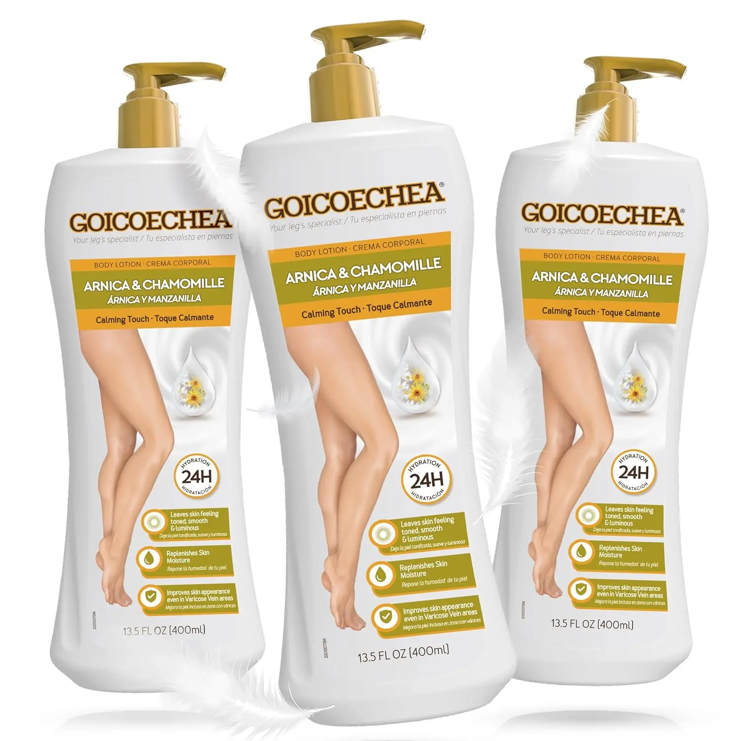 Goicoechea Arnica & Chamomile Varicose Veins Cream, 13.5 Oz 1-Pack Body Lotion - Soothes Tired Legs, Hydrates Refreshes Skin, Non-Greasy Daily Formula for Improved Varicose Veins Appearance