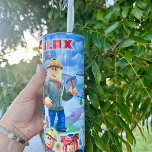 Roblox Tumbler 20oz with Straw Topper