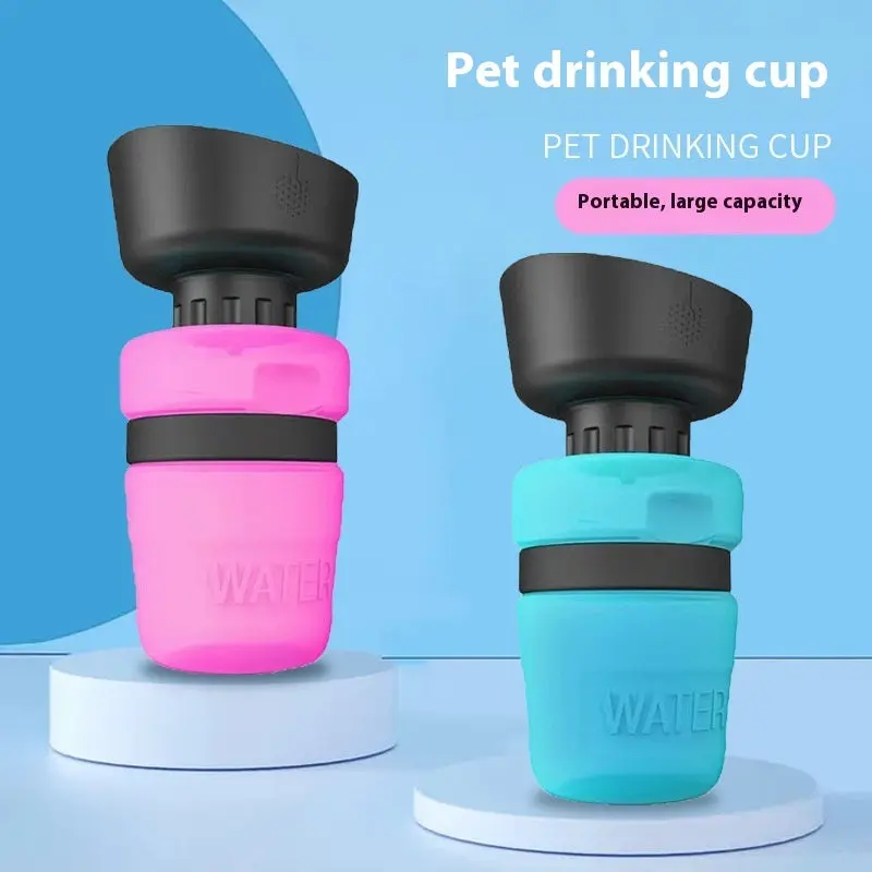 Foldable Pet Water Bottle with Built In Bowl 520ml