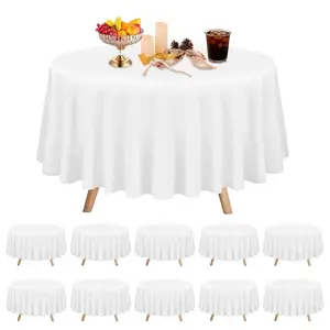 Solid Round Tablecloth, Waterproof Oil-Resistant No-Wash, Luxury Home Use, Tea Table Cloth, Dessert Tray Decorative Cloth