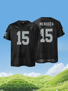 Men's Las Vegas#15 Embroidered American Football Jersey Loose Breathable Short Sleeve Pullover Sportswear Classic Retro Mesh Shirts For Adults Soccer Uniform Suitable for Street Wear Hip Hop Football Style Daily Party Training