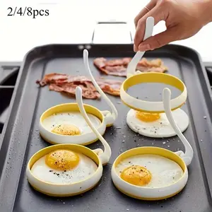 2/4/8pcs Silicone Egg Ring, Egg Mold, Egg Ring Molds, Fried Egg Mold, DIY Fried Egg Mold, Creative Egg Mold, Egg Mold, Egg Ring Molds For Cooking, Kitchen Accessories