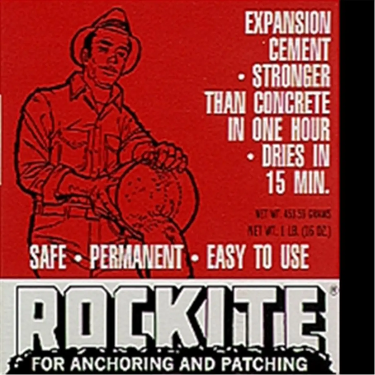 212 MAIN 1 lbs Rockite Anchoring Patching Expansion Cement - Fast-Setting Hydraulic Mix, Paste for Metal/Concrete, Permanent Grip, No Shrinkage, Strength & Quality Bonding (Replaces Hartline Products 10001)