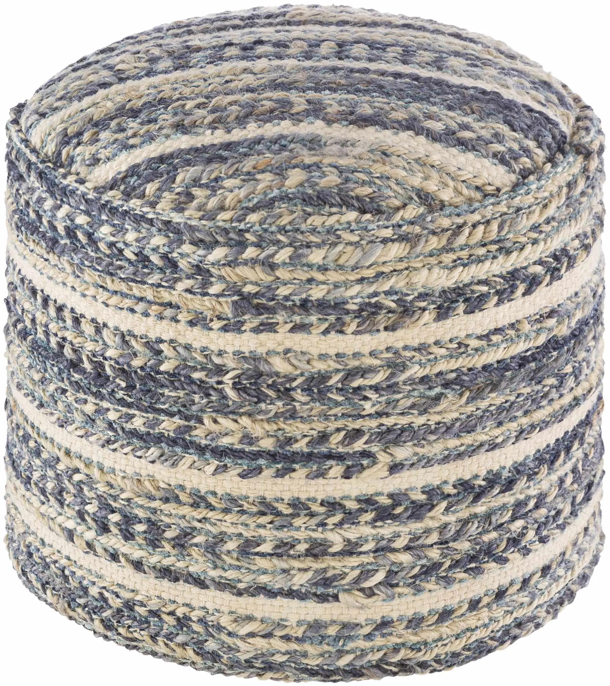 Grayville PTeal Hand Woven Jute Cylindrical Pouf Grayville PTeal Hand Woven Jute Cylindrical Pouf