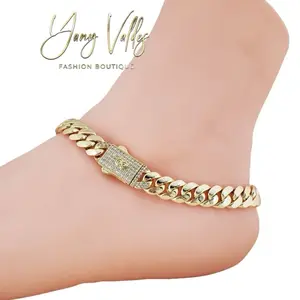 Gold plated Cuban anklet  6mm & 8mm | 10 inches | Elegant everyday style