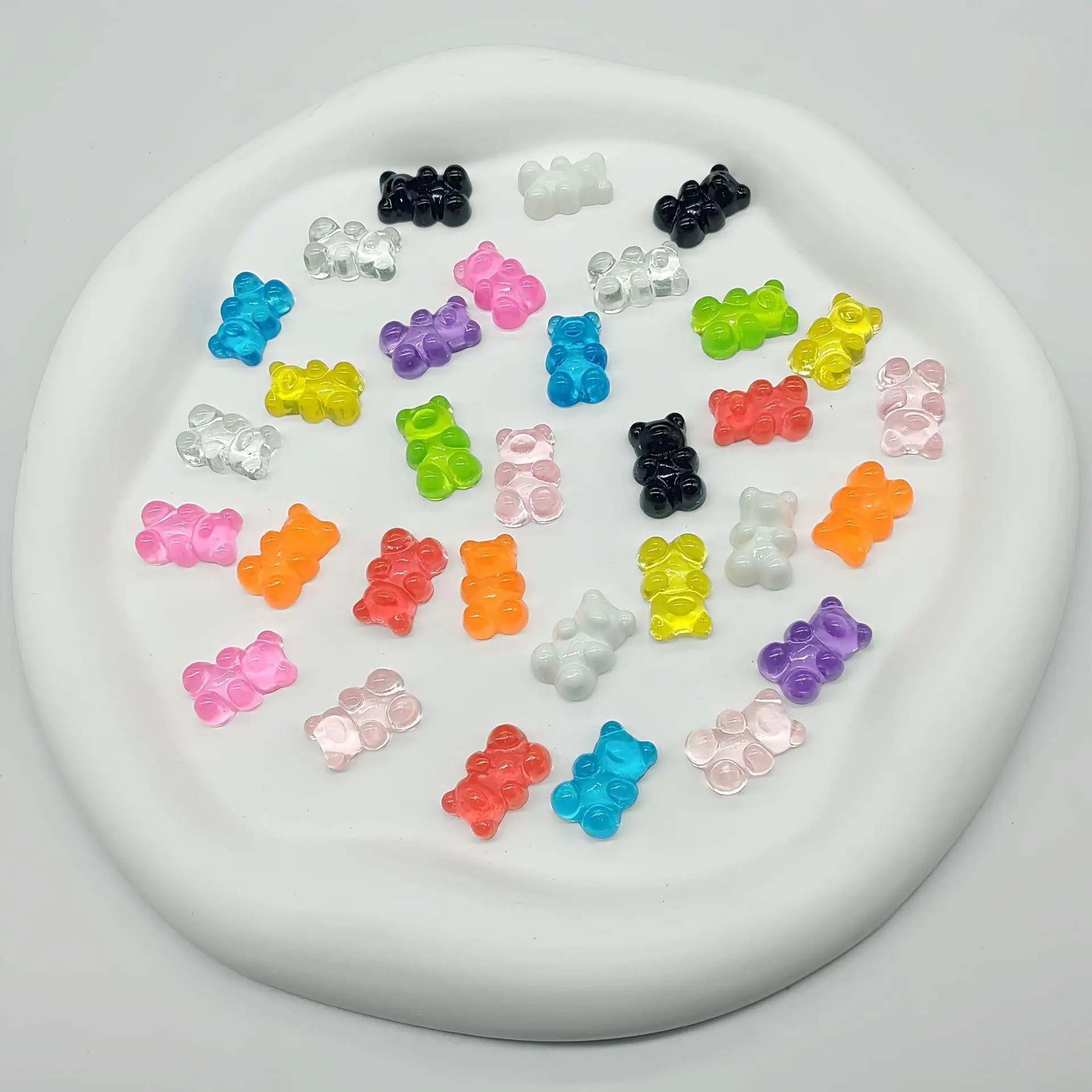 Random Color Bear Shaped Charms, 50pcs Resin Flatbacks Candy Bear Charms for DIY Nail Art, DIY Craft & Jewelry Making Accessories, Diy Jewelry Decoration for Scrapbooking Phone Case Manicure, Diy With Charms, Charms for Crafts, Diy Craft Embellishments