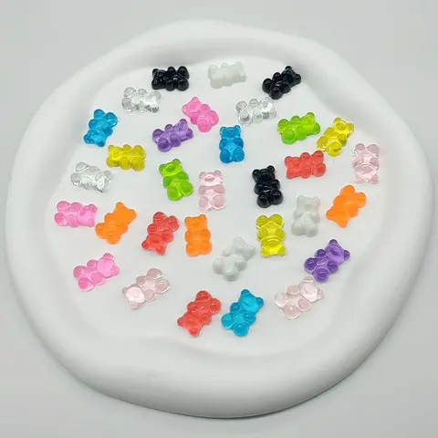 Random Color Bear Shaped Charms, 50pcs Resin Flatbacks Candy Bear Charms for DIY Nail Art, DIY Craft & Jewelry Making Accessories, Diy Jewelry Decoration for Scrapbooking Phone Case Manicure, Diy With Charms, Charms for Crafts, Diy Craft Embellishments