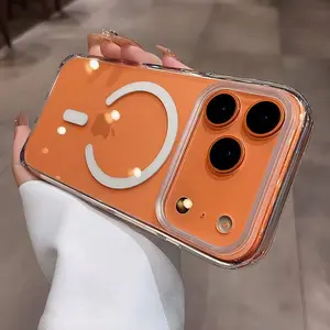 Magnetic transparent See-Through magsafe clear phone case for iPhone 17air 16 15 14 13 12 11 Pro Max Plus Protection Protector,Phone Protector Cover, Shockproof Casing，Strong Hold fashion clear case Glossy Magnetic Case