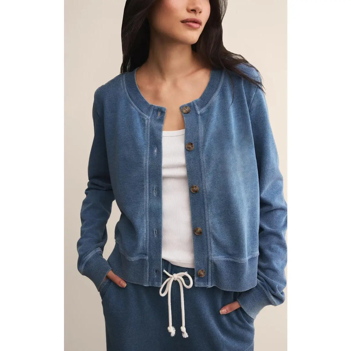 DAILY KNIT DENIM CARDIGAN