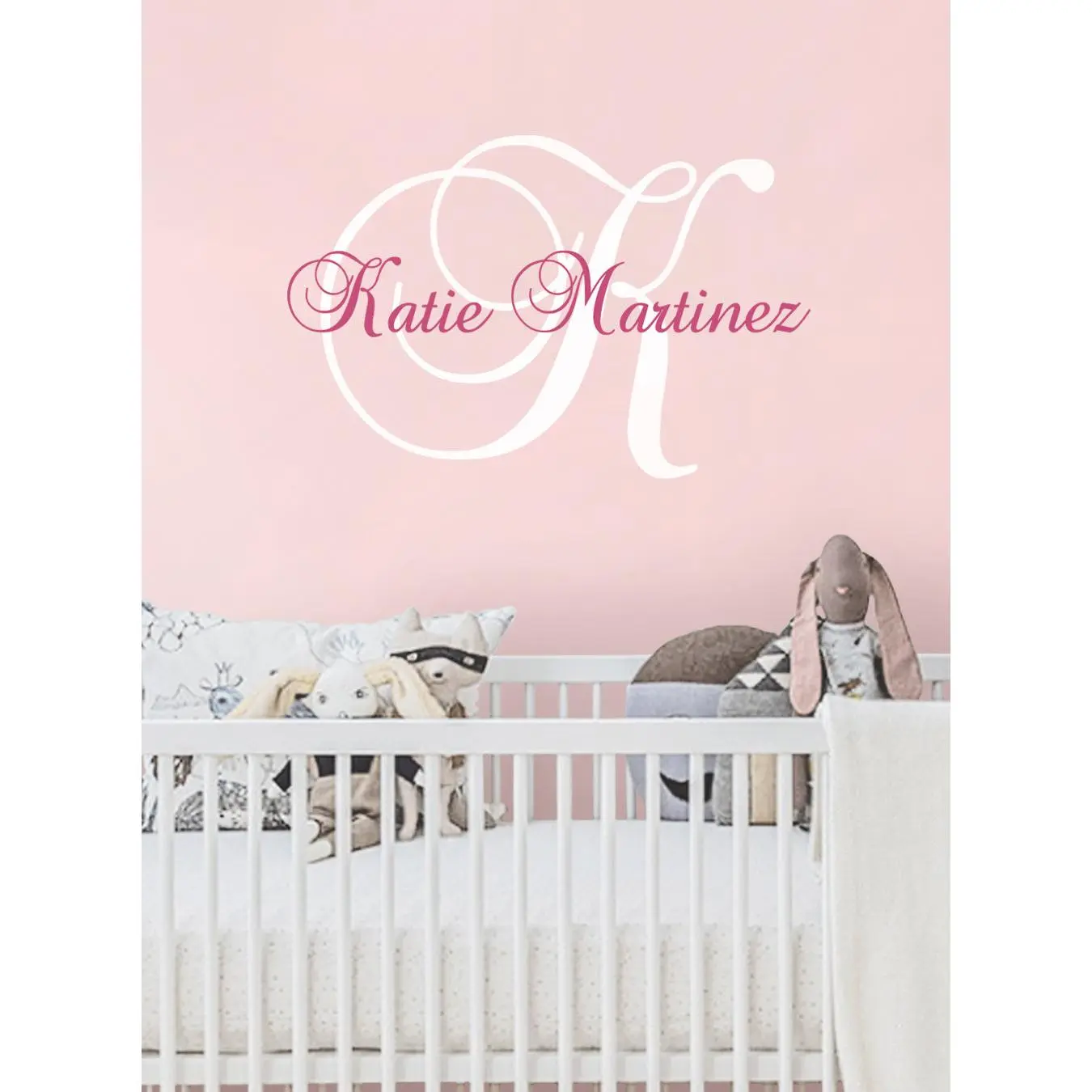 Personalized Monogram Name Wall Decal - Style B, Home Decor Vinyl Sheet Wall Stickers & Murals, Decorative Stickers, Self Adhesive Film
