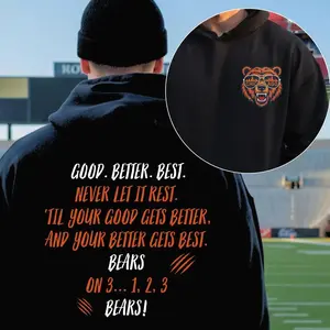 Chicago Football Hoodie, Good Better Best Quote Hoodie, Bears Fan Hoodie, Motivational Sports Hoodie, Coach Gift Idea
