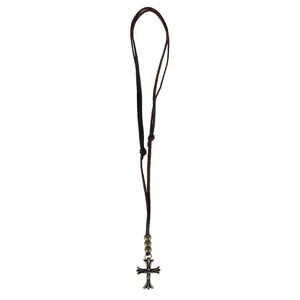 Trafalgar Manu Cross and Bead Leather Adjustable Necklace, Bracelets