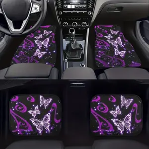 Butterfly Print Car Floor Mats, All-Weather Protection, Stylish Vehicle Interior Decoration, Set of 4, Fashionable Auto Accessories, Floor Mats For Car, Waterproof Car Mats, Car Mats Cars