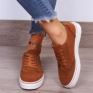 Suede Stylish Flat Sneakers w Laces - (4 Variants)