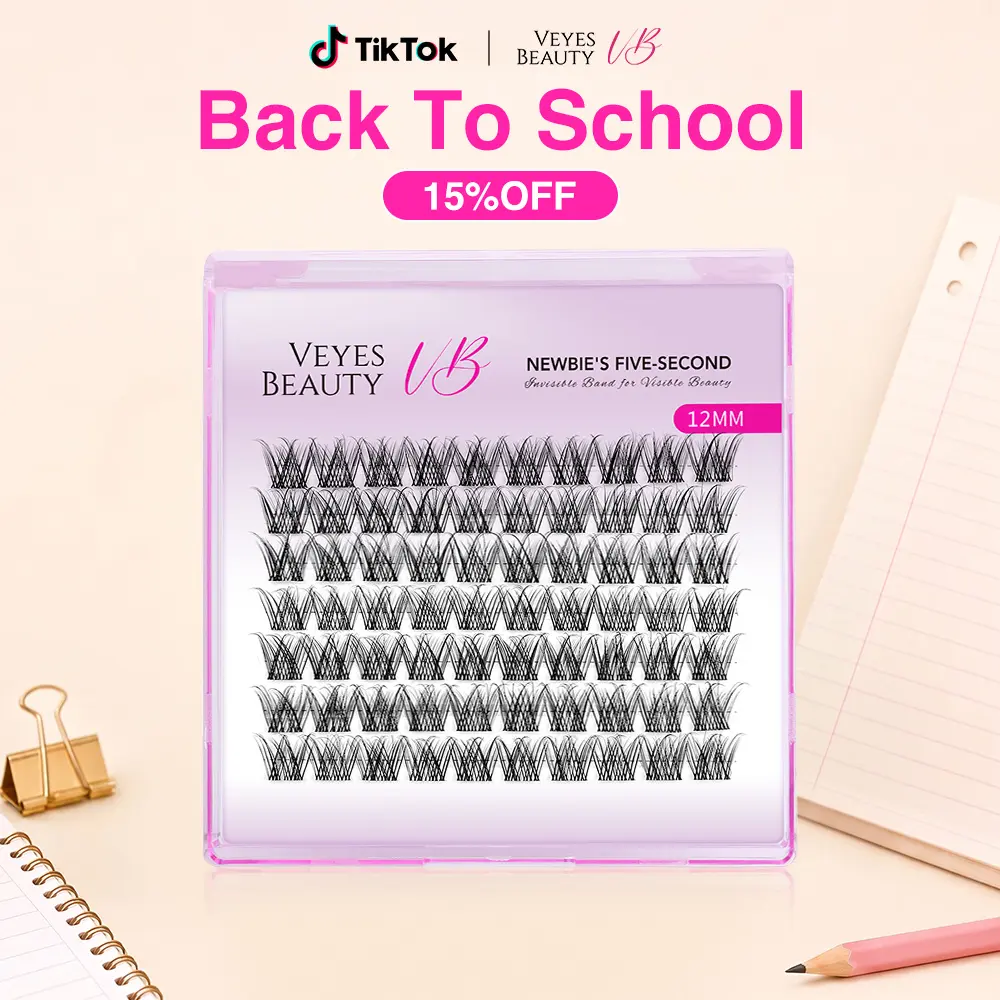 backtoschool VEYESBEAUTY LuxeBold 10mm-18mm Cluster Lash Single Length Invisible Band Wispy Lightweight Softness Weightless Makeup Eyelash Extensions,sunscreen,back to school