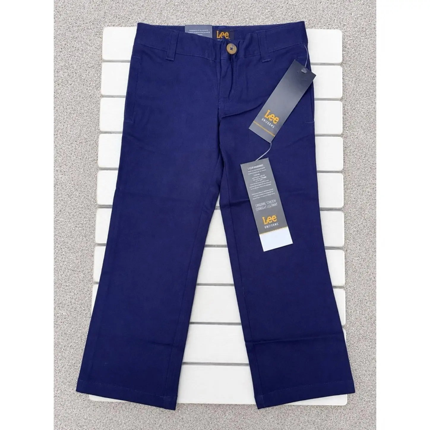 Lee Navy Blue Original Stretch Straight Leg Uniform Pants for Juniors