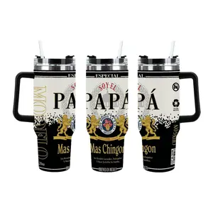 Papá Más Chingon 20/40oz Tumbler, Soy El Papá Chingon Mexican Inspired Stainless Steel Travel Mug, Insulated Cup with Lid, Funny Latino Dad Quote Tumbler, Perfect Father's Day & Birthday Gift for Him, Dad & Husband