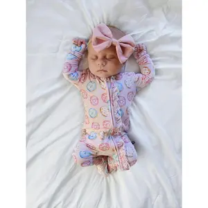 Donuts Ruffled Zippered Footie Donuts Ruffled Zippered Footie