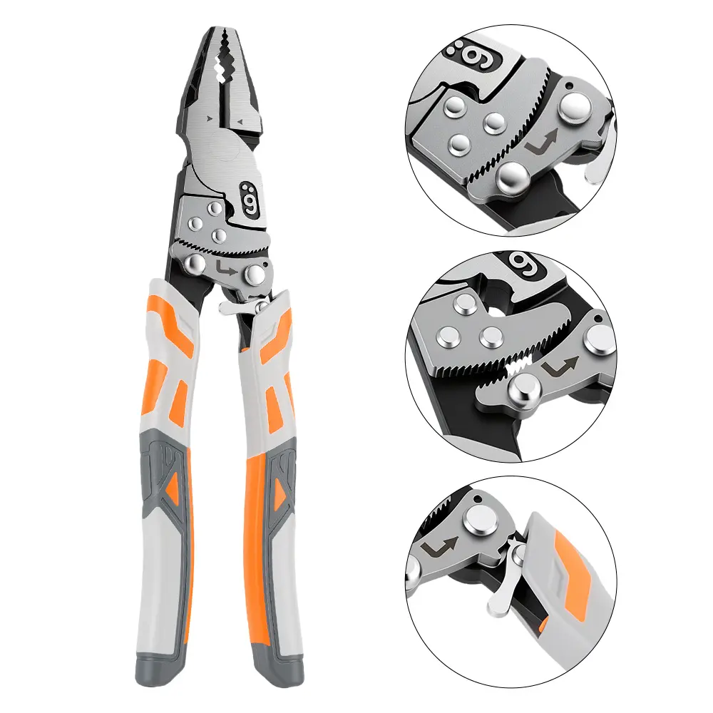 Self-Locking Ratchet Pliers, Heavy Duty Wire Cutting & Holding Tool with 55 Steel Construction, Hands-Free Grip for Automotive Repair, Plumbing, Welding and DIY Projects