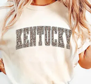 Comfort Colors Leopard Kentucky State Shirt, Retro Game Day Graphic Tee, Southern Sports Fan Shirt, College Town Pride Gift, Garment Dyed Cotton Unisex Top