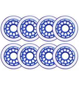 Player's Choice Roller Hockey Wheels - 12-Spoke Hub 76mm 78A Blue (8-Pack)