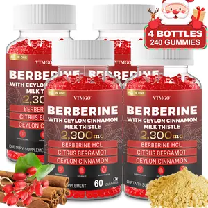 4 PCS - BERBERINE Supplement - Rich in Berberine HCl, Ceylon Cinnamon, and Milk Thistle to maximize the benefits of berberine.