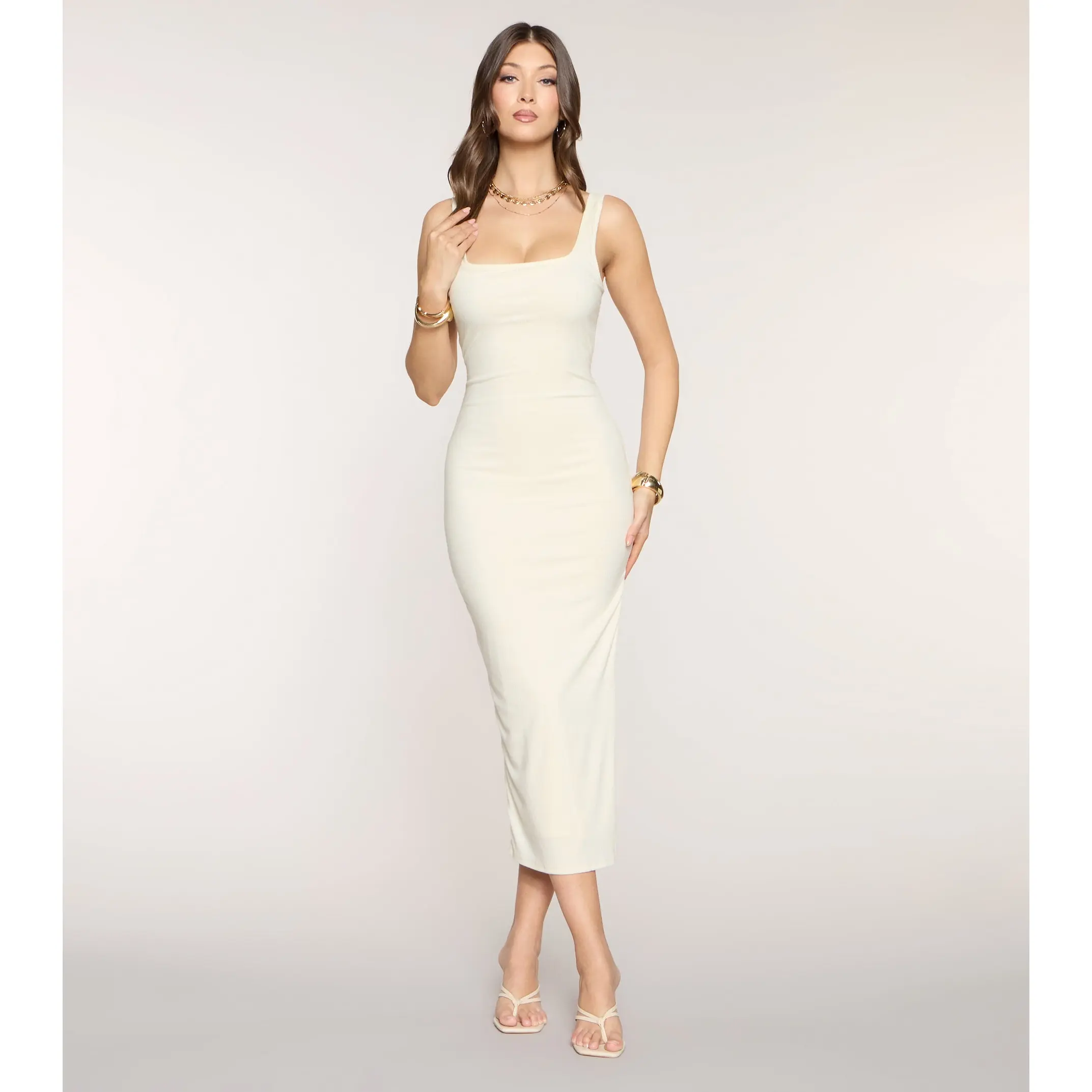 Back At It Twist Back Midi Dress