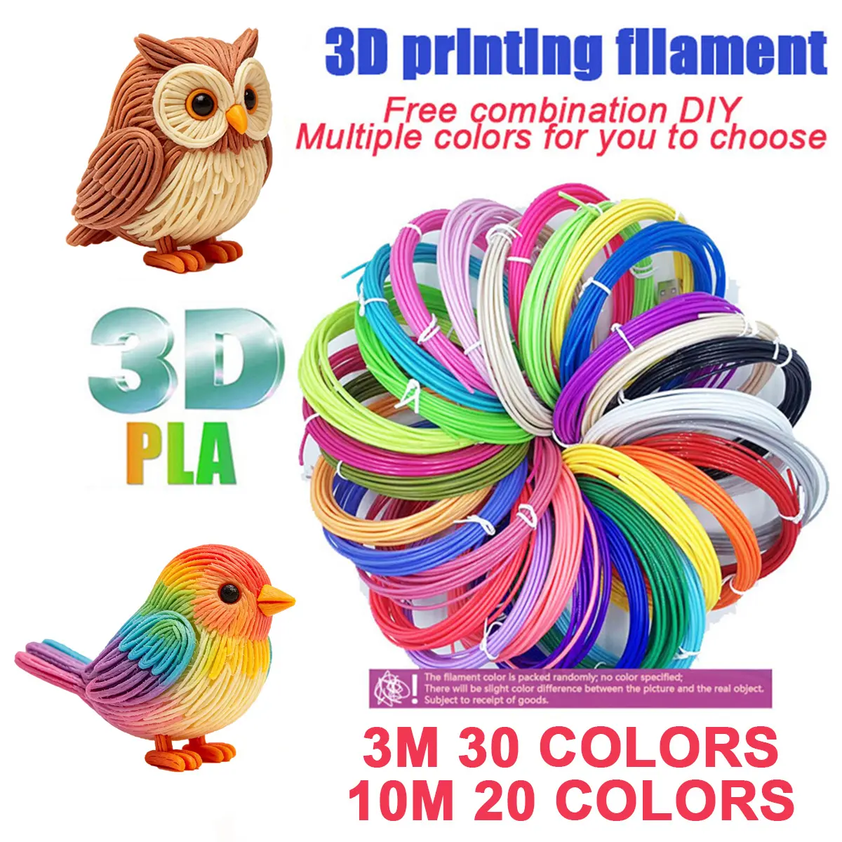 3D Pen PLA 3M-30Colors/10M-20Colors