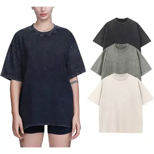 Womens Washed Vintage Oversized T-Shirt Acid Casual Baggy Streetwear Tee Workout Short Sleeve Cotton Tops