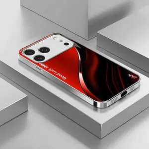 Suitable for [iPhone 17 Pro Max] High-end simple silk electroplated metal glass mobile phone case, affordable, fully shockproof, drop-proof, wear-resistant-995