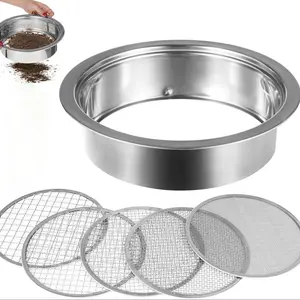 Garden Soil Sifter Set, 1 Set Interchangeable Mesh Garden Soil Sifter Screens for Dirt, Sand, Rocks, Filtering, Compost, Cat Litter and Bonsai
