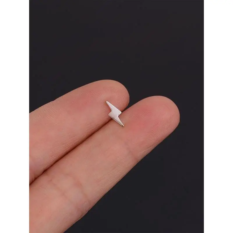 Minimalist Lightning Design Stud Earrings, Stainless Steel Trendy Matching Stud Earrings, Fashion Jewelry Accessories for MenGift Minimalist Lightning Design Stud Earrings, Stainless Steel Trendy Matching Stud Earrings, Fashion Jewelry Accessories for MenGift