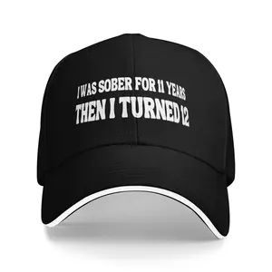 I Was Once Sober for 11 Years Then Became a Cowboy Hat at 12 Years Old Driver Dad Gift Adjustable Buckle Closure Cas Men Women Baseball Cap