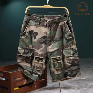 Men’s summer camouflage cargo shorts featuring a camouflage pattern, loose fit, multiple pockets—casual and versatile men’s shorts suitable for casual everyday wear, outdoor activities, workouts, running, and work commutes,fathersdaygift